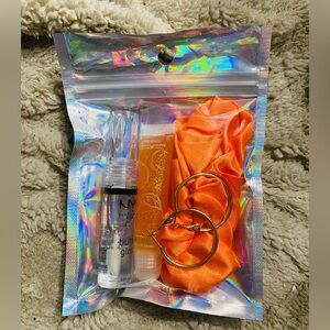 Lip Gloss & Gold Hoops Mini Accessory Bundle